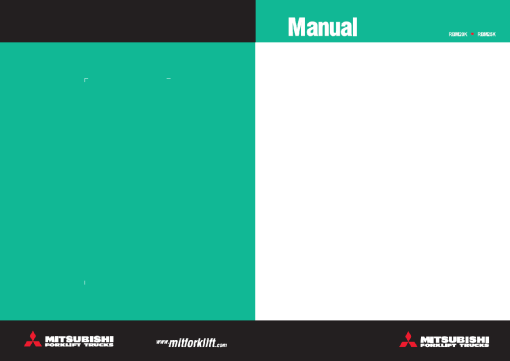 Mitsubishi RBM20K Forklift Trucks Operation and Maintenance Manual PDF download