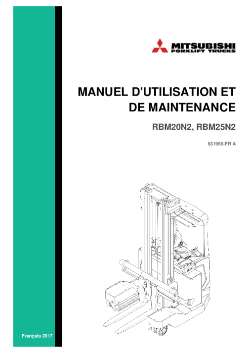 Mitsubishi RBM20N2 RBM25N2 Forklift Trucks French Manuel d'utilisation et dentretien a telecharger au format PDF