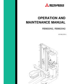Mitsubishi RBM20N2 RBM25N2 Forklift Trucks Operation and Maintenance Manual PDF download