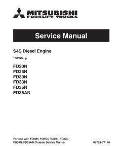Mitsubishi S4S Diesel Engine 180396-up Forklift Trucks for FD20N-25N 30N 33N 35N FD35AN Service Workshop Manual PDF download