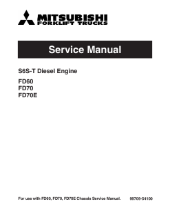 Mitsubishi S6S-T Diesel Engine Forklift Trucks for FD60 FD70 FD70E Service Workshop Manual PDF download