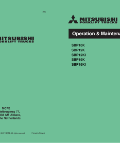 Mitsubishi SBP 10K 12K 12KI 16K 16KI Forklift Trucks Operation and Maintenance Manual PDF download