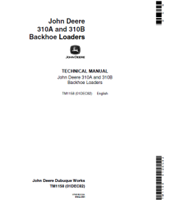 John Deere 310a 310b Backhoe Loader Technical Service Manual (tm1158)
