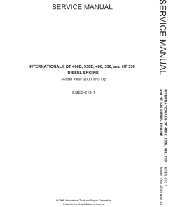 Navistar International DT466, DT466E, DT530, DT530E and HT530 Diesel Engines Service Repair Manual
